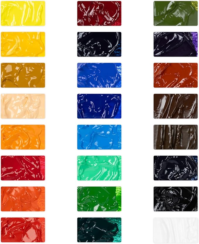 Castle Art Supplies 24 X 12ml Oil Paint Set for Adults - New Formula | Richer, vibrant, smooth-to-use colors for beginners through advanced artists - tutorial and presentation box included