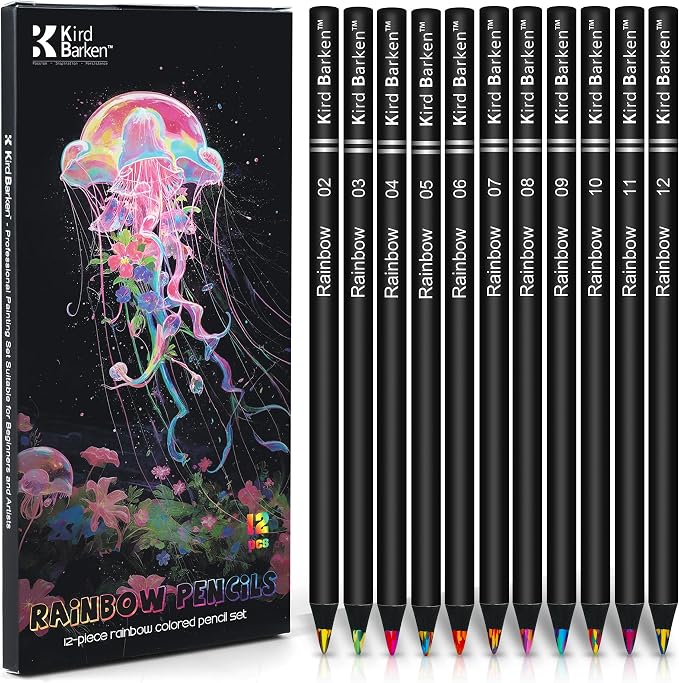Art Supplies 12 Rainbow Colored Pencils, Teen Girl Gifts Trendy Stuff, Multicolored Cool Stuff Fun Art Pencil Teen Girl Gifts Trendy Stuff