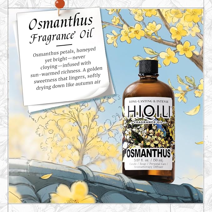 HIQILI Osmanthus Fragrance Oil for Diffuser, DIY Women Perfume - 5.07 Fl Oz