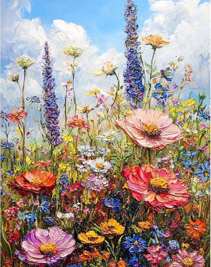 Amaieuin Flowers Diamond Painting for Adults,5D Diamond Art Kits for Adults Beginners,Full Drill Flower Gem Art for Adults Home Decor and Gifts 12x16in