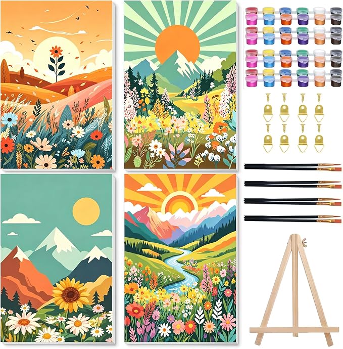 Landscape Paint by Number for Adults, Paint by Numbers Kit for Adults 8x12