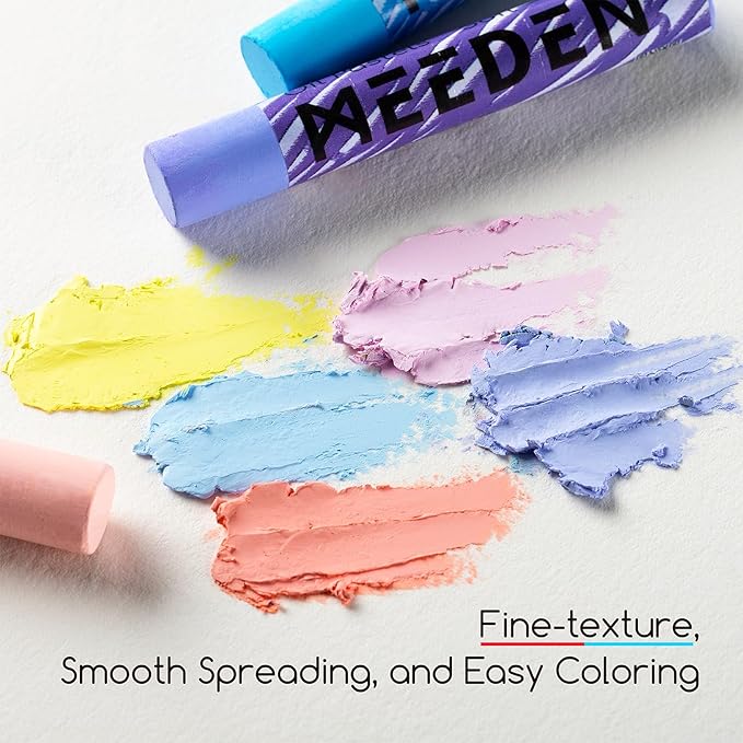 MEEDEN Soft Oil Pastels Set: 48 Colors with Extra 4 White Smooth Oil Pastel