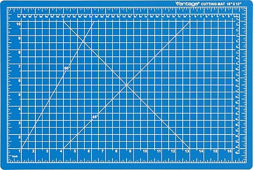 Dahle Vantage 10691 Premium Self-Healing Cutting Mat, 12"x18", 1/2" Grid, 5 Layers for Max Healing, Perfect for Crafts & Sewing, Blue