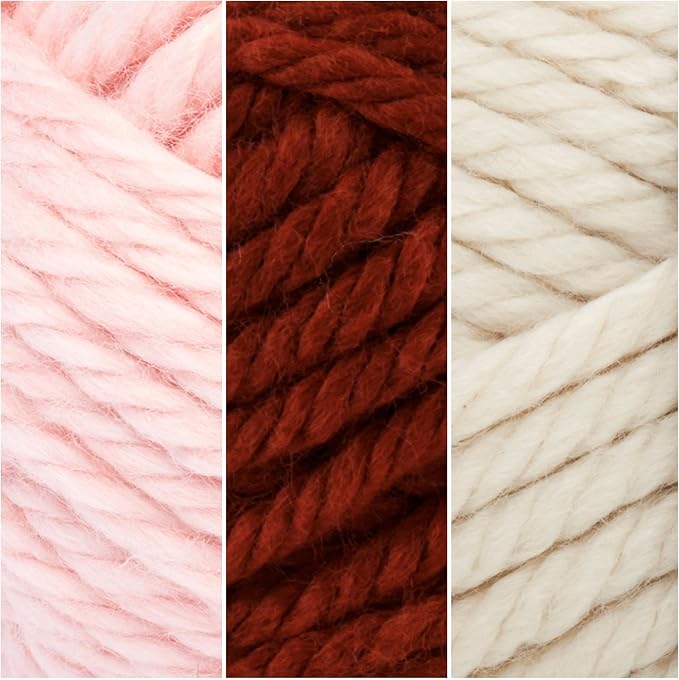 Lion Brand Yarn, Hometown Super Bulky Yarn, Valentine Pack, 15 Skeins