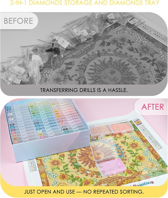 Diamond Art Trays With Lids, 45PCS Diamond Painting Trays, Gift Box