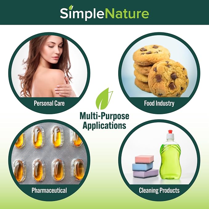 SimpleNature 100% Pure Vegetable Glycerin - 1 Gallon (128 fl oz) - Food/Cosmetic Grade Skincare, Haircare, Cosmetics, Soapmaking, Crafts - Softening & Moisturizing Multipurpose Humectant