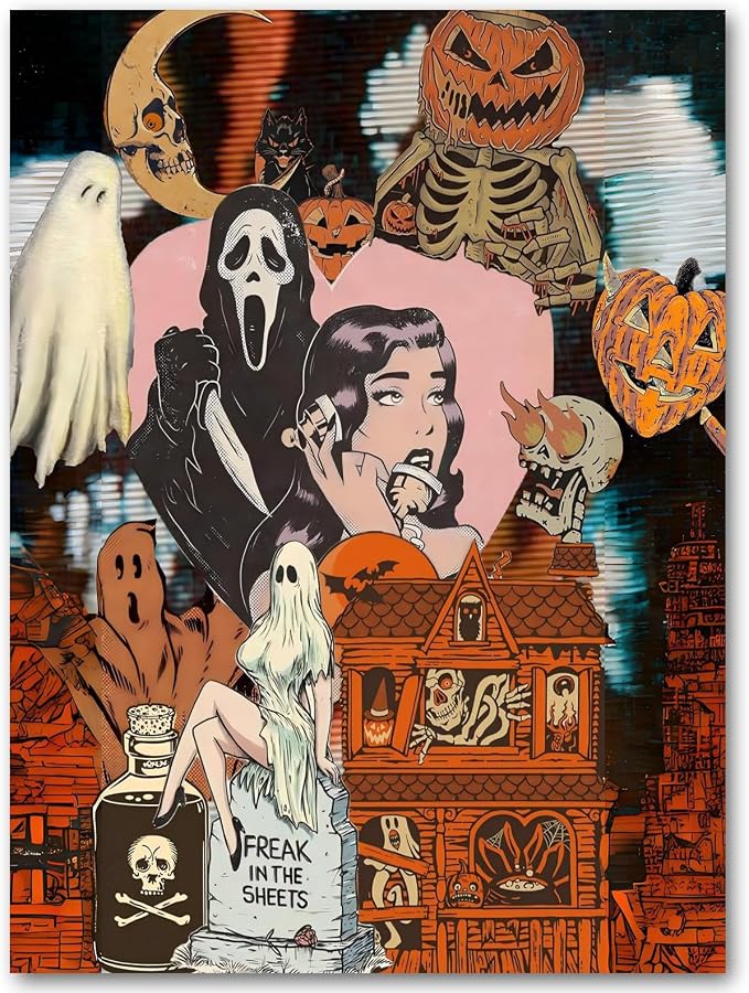 SUJINMEI Halloween Paint by Numbers Kit for Adults Without Frame 16X20 inch | Horror Adult Paint by Number Kits on Canvas, Scream Painting by Number for Adult, Acrylic Paints for Home Wall Decor