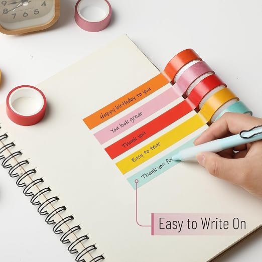 Mr. Pen- Washi Tape Set, 10 Rolls, 5 Yards/Roll, Washi Tape for Scrapbook | Arts, Crafts, Journals and Planners, Summer Design