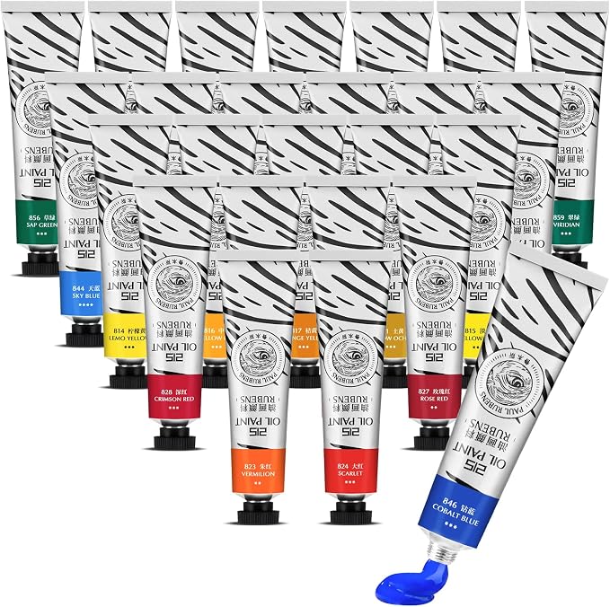 Paul Rubens Oil Paint, 24 Colors*20 ml Tubes, Professional Bright Colors | High Saturation, Creamy Texture, and Consistency, Art Supplies for Artists, Students, Beginners