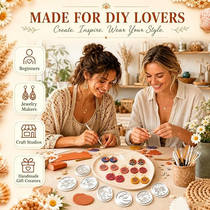 7Pcs Boho Sea Polymer Clay Cutters for Earring Making
