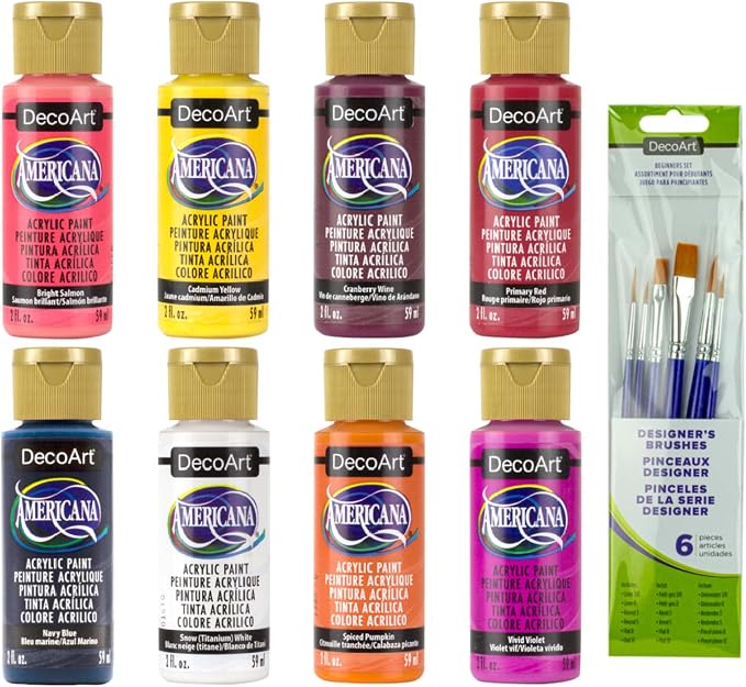 Sunset Colors Acrylic Paint Set, Set of 8 Bottles, 2 fl oz