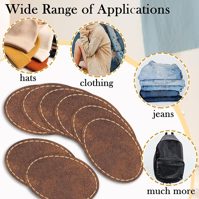 50 Pack Blank Leatherette Hat Patch with Adhesive, Rectangle Laserable Leatherette Patch, Faux Leather Patches for Hats Custom Fabric Repair Sew Laser Supplies (Chestnut-Oval)