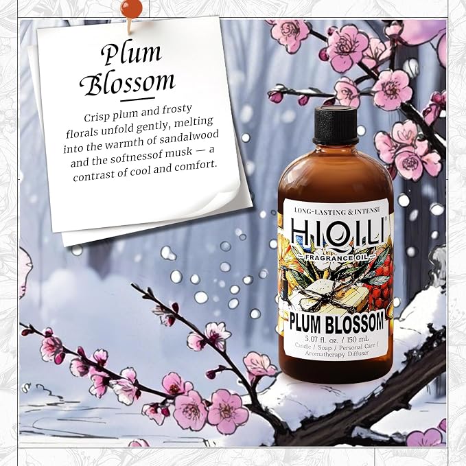 HIQILI Plum Blossom Fragrance Oil for Candle, Soap & Diffuser