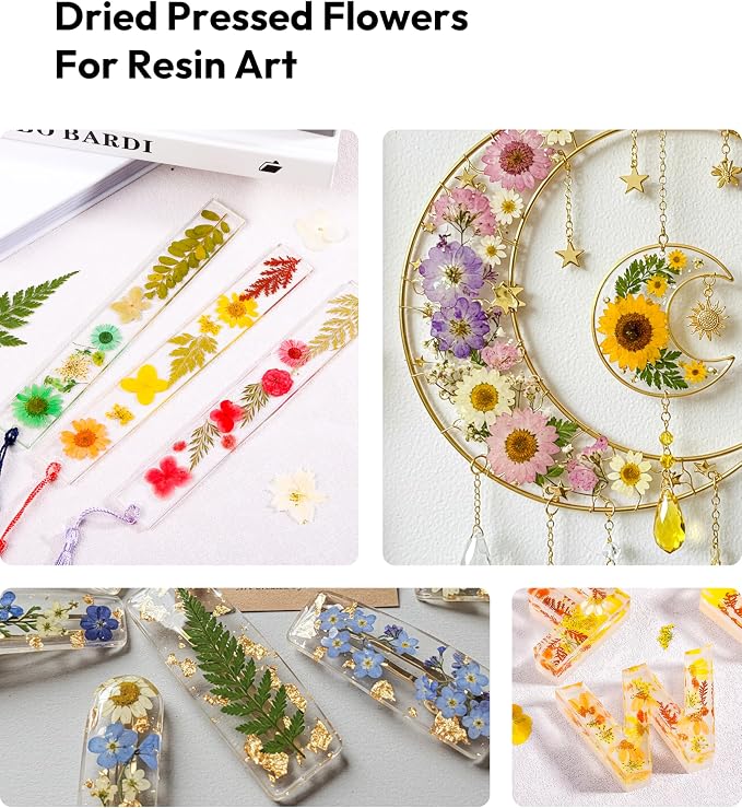 Dried Pressed Flowers, Resiners Dried Flowers for Candle Making Real Natural Pressed Flowers Dry Leaves Kit for DIY Crafts Resin Soap Scrapbook Card Making Jewelry (Gerbera Daisy 100pcs)
