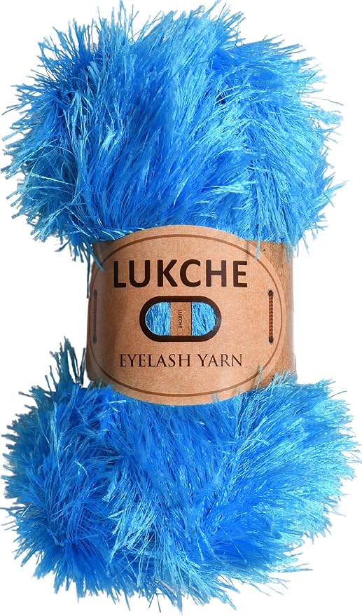 Eyelash Fun Fur Yarn Premium 100% Polyester 164 Yds (150 Mt), 3.53 Oz (100 Gr) Colorful Crochet Yarn Dıy Hand Knitting. (Turquoise, 1 Skein)
