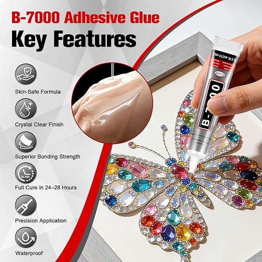 B7000 Bedazzling Glue (16 Pack, 15ml), Clear Rhinestone Jewelry Adhesive