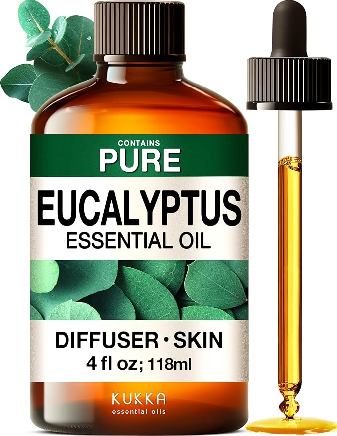 100% Pure Eucalyptus Oil - 4 Fl Oz Eucalyptus Essential Oil | For Hair, Skin, Diffuser, Aromatherapy & DIY Soap Making Scent