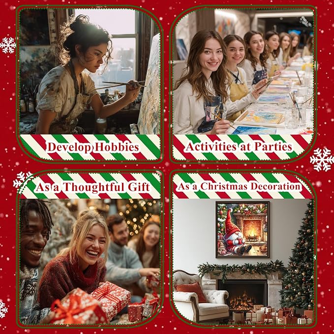 Christmas Paint by Number Kits for Adults, Paint by Numbers Kit for Adults