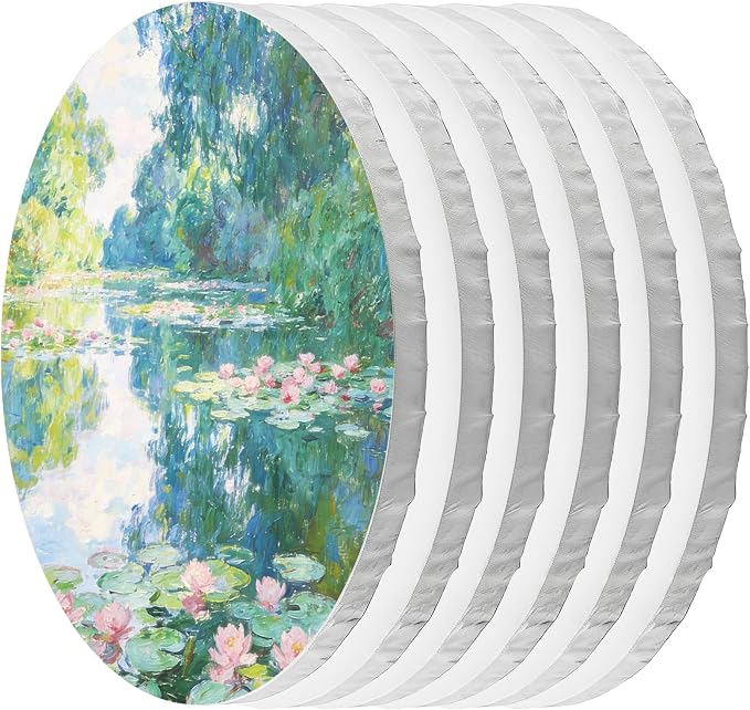 12 Inch Diameter Round Primed Gesso Professional Quality Acid-Free Stretched Canvas Acrylic, Gouache, Crafts(Pack of 6)