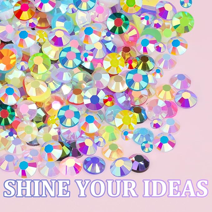 2 Boxes Resin Rhinestones with Tweezers for Crafting, 26000Pcs Mixed-Color 3mm&5mm Bedazzling Crystal with 3Pcs 10ml B7000 Jewelry Glue for DIY Crafts Clothing Tumblers Shoes Fabric Nail Art