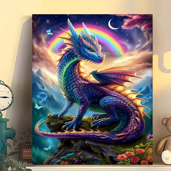 Arttoplus Dragon Paint by Numbers Kit for Adults Beginner 16x20 inch | Dragon Adult Paint by Number Kits on Canvas, DIY Acrylic Oil Painting by Numbers for Gift Home Wall Decor (Without Frame)