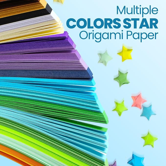 Colarr 1350 Sheets Star Origami Paper Strip 27 Color Folding DIY