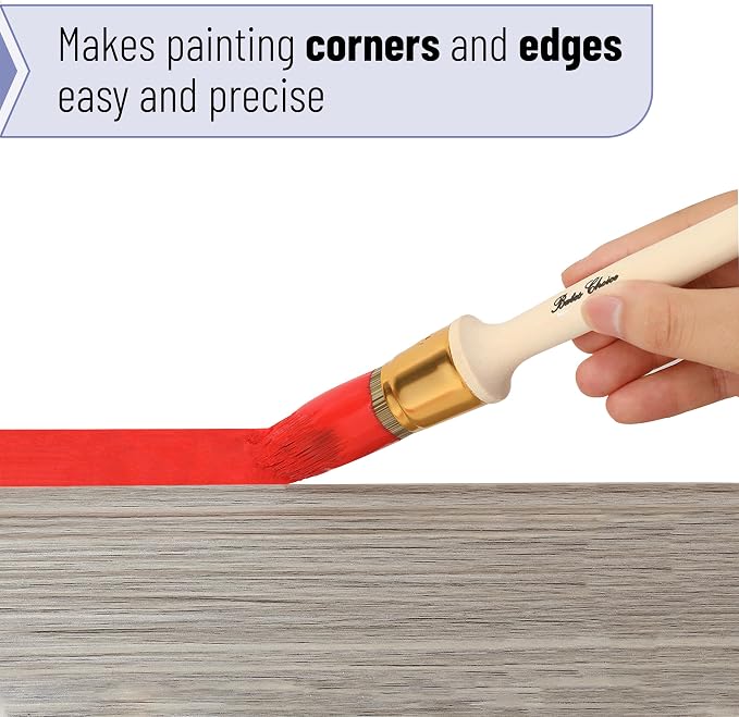 Bates- Trim Brush Set, 0.6”, 0.75” & 1”, Wooden Handle, Round Paint Brush