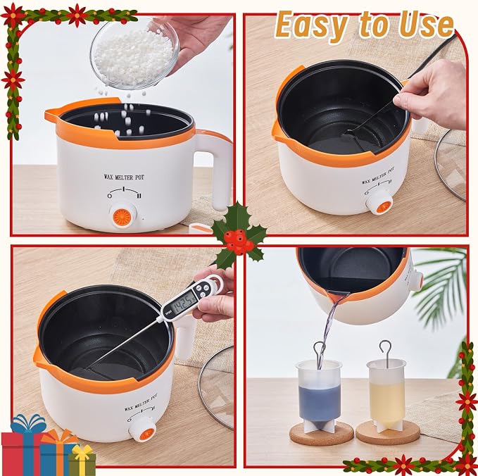 Ksedcon DIY Candle Making Kit for Adult Beginners with Molds | Wax Melter Pot, Watercolor Crayons & Fragrance Oils - Wax Melt Kit with Measure Cup