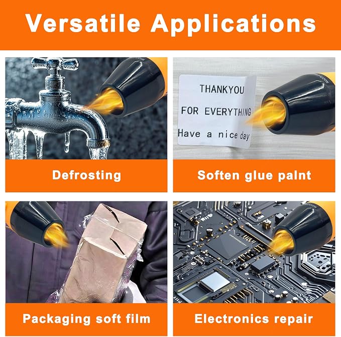 Heat Gun, 350W Mini Heat Gun with Reflector Nozzle Dual Temperature Settings Fast Heat Hot Air Gun Tool for Crafting, Heat Gun for Craft Dryer, 6.56Ft Overload Protection for Drying Paint