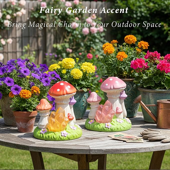 4Pcs Mini Mushroom Epoxy Resin Molds, Fairy Gardens Silicone Molds