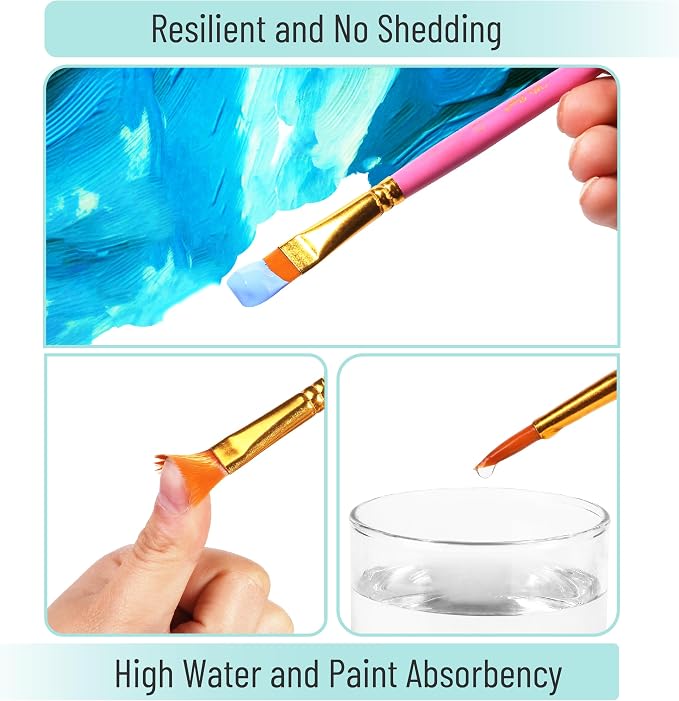 Mr. Pen- Acrylic Paint Brushes Set, 20 Pack, Round & Pointed Tip