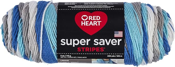 RED Heart Super Saver Yarn, Stripe - Calm