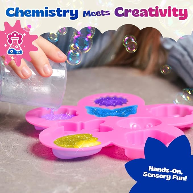 Pinwheel Crafts DIY Soap Making Kit for Kids Ages 5-12, 16 Flower Molds