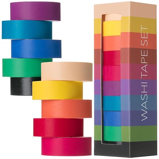 Mr. Pen- Washi Tape Set, 10 Rolls, 5.5 Yards/Roll, Washi Tape for Scrapbook | Arts, Crafts, Journals and Planners, Vintage