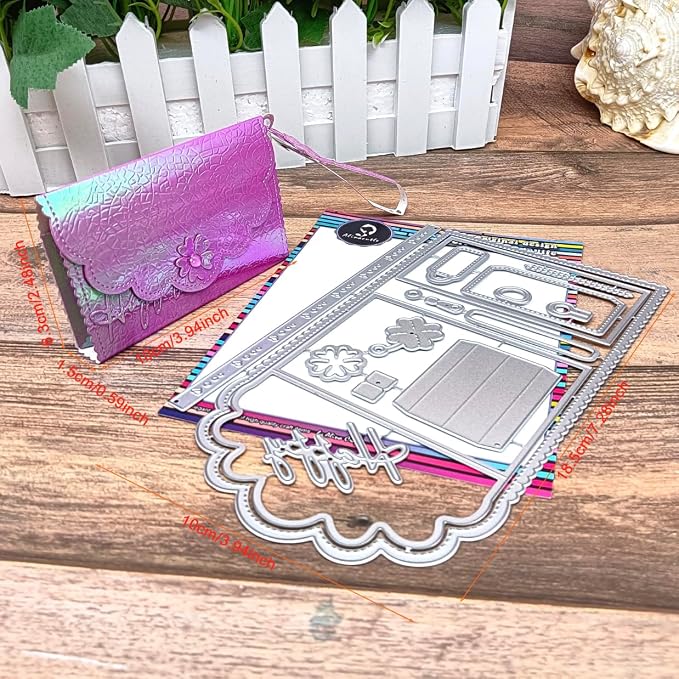 Alinacutle Wristband Wallet Gift Card Holder Gifts Box Metal Cutting Die Cut Gift Packaging Paper Craft Handmade Card Making DIY Greeting Holiday Gifts Bag Art Template