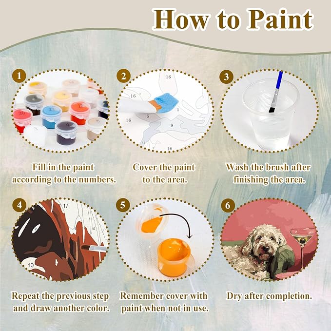Dog Paint by Number for Adults, Paint by Numbers Kit for Adults 16x20 Inch