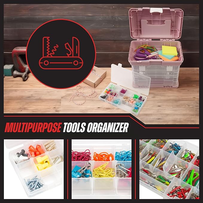 Stalwart Portable Tool Box for Women or Men, Pink