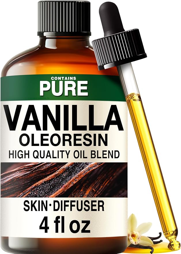 Kukka 100% Pure Vanilla Essential Oil for Skin, Diffuser, 4 Fl Oz | Vanilla Oleoresin, Long Lasting Scent for Diffuser, Aromatherapy, Perfume, Body and Massage Blends, Non-GMO, 118 mL