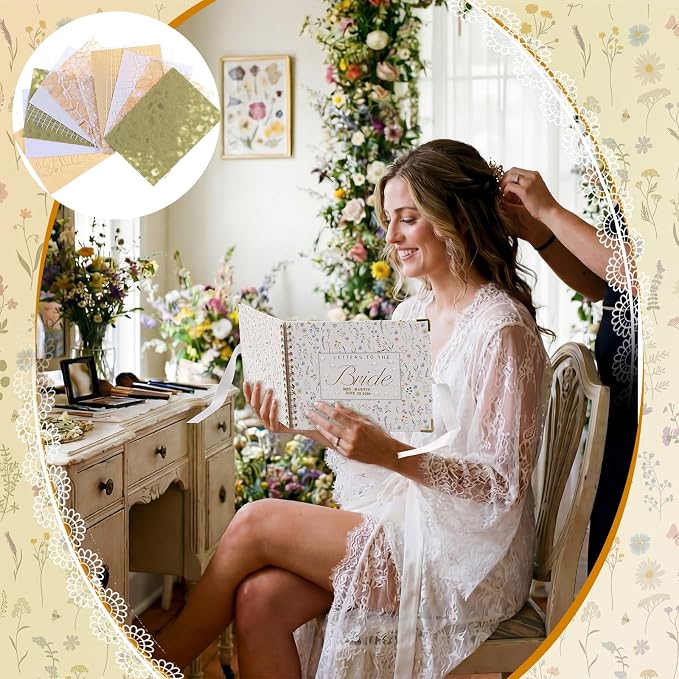 Letters to Bride Scrapbook,10.5 X 8.25 Inch,Wildflower,Colorful