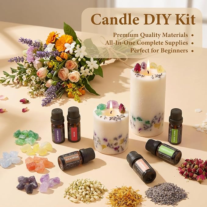 SACATR 10LB Natural 100% Soy Wax Candle Making Kit, with DIY Accessories