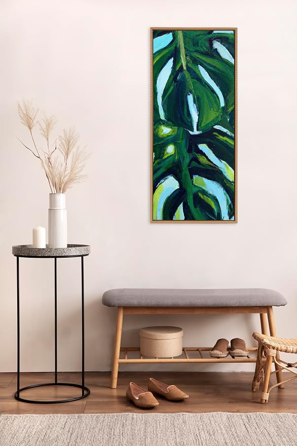 Kate and Laurel Sylvie Blank Framed Canvas Wall Art, 18x40 Natural Beaded, Vintage Modern Empty Canvas for Paint-Your-Own Art, Ready to Paint Premium Canvas Already Framed
