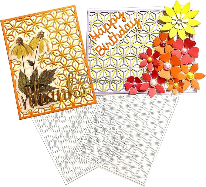 Cutting Dies 3D Background Frame Metal Stencils Scrapbooking Tools DIY Craft Carbon Steel Embossing Template for Paper Card Making Album Arts Supplies (Diamond Layer), XMEI000580