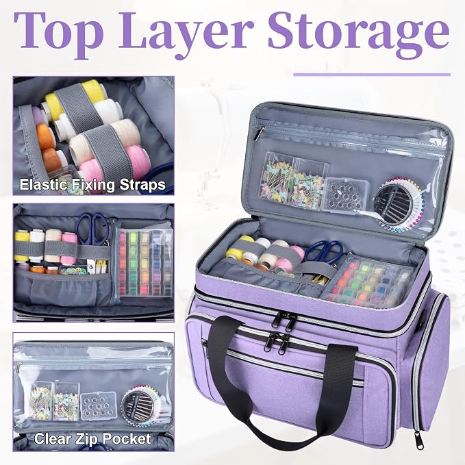 Anitor Sewing Supplies Organizer, Double Layer Sewing Storage Organizer