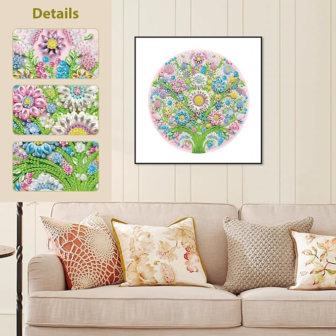 Flowers Diamond Art Kits for Adults Special Shape Diamond Painting