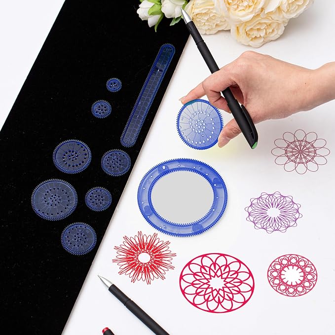 Chivao Spiral Art Kit Circle Stencils Drawing Tool Geometric Ruler,Elegant