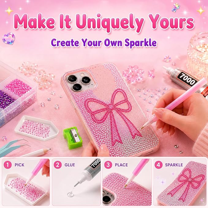 Redtwo 40000Pcs Resin Jelly Rhinestones for Bedazzling Kit | 24 Colors, 3mm Multicolor Flatback Rhinestones, 4Pcs Glue and Tools, Bedazzler Kit for Clothes, Books, Shoes, Nail & Crafting