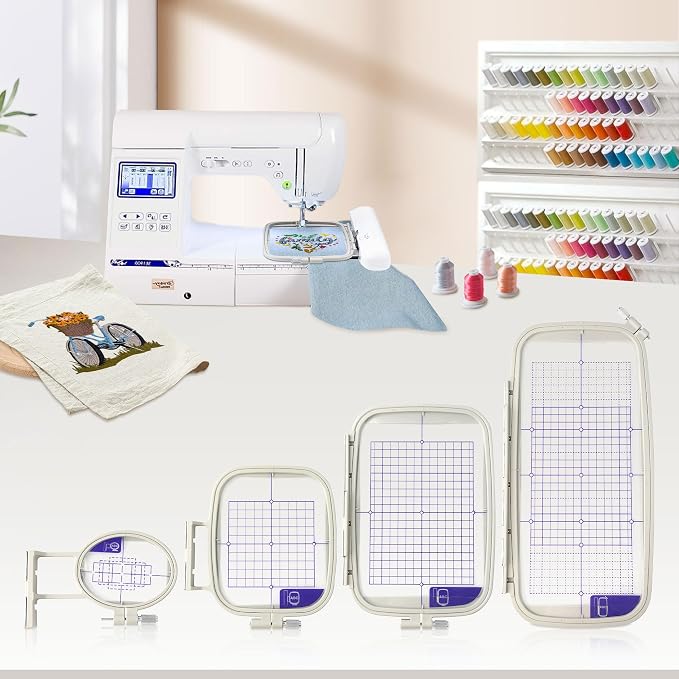 Sew Tech 4pcs Embroidery Hoop for Brother, 1x2.5 4x4 5x7 5x12in Frame Set | Fits PE900 SE2000 PE800 PE780D PE770 PE700 SE2100 SE1950 SE1900 NS1250E NS2850D Brother; Baby Lock Bloom Accord Ellure