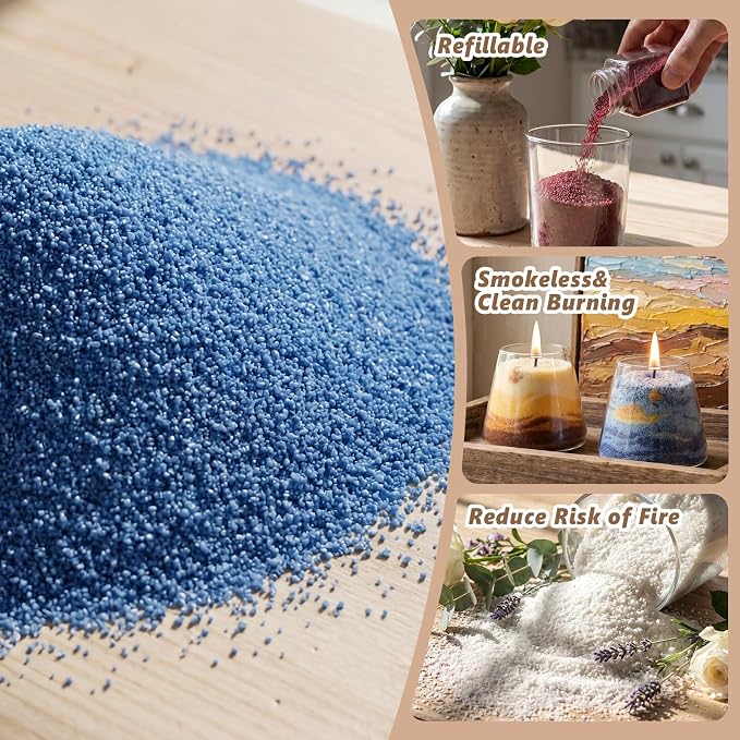 BISWYLBLJ 21 oz Natural Pearled Candle Sand Kit (10 Colors)