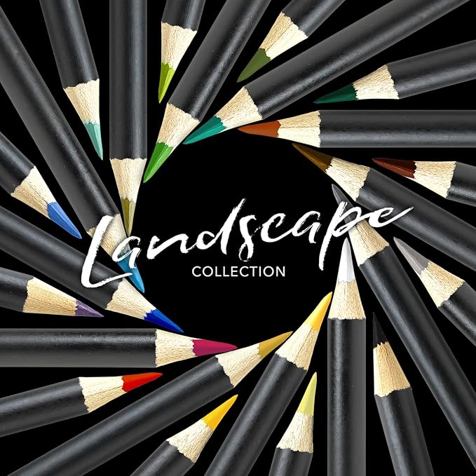 Castle Art Supplies 24 Colored Pencil Set - Landscapes Themed Palette