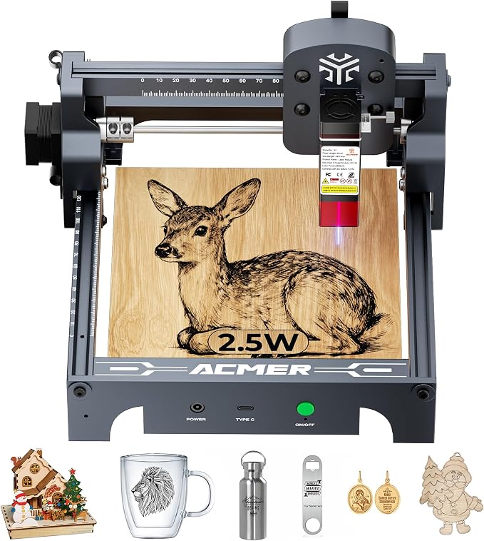 ACMER S1 Laser Engraver Machine, 2500mW Lazer Cutter for Wood and Acrylic
